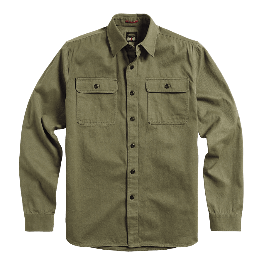 Triumph Lifestyle, whitworth heavy twill shirt, flat shot front 