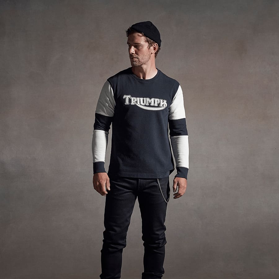 Imperial Double Pique Long Sleeve Top Black
