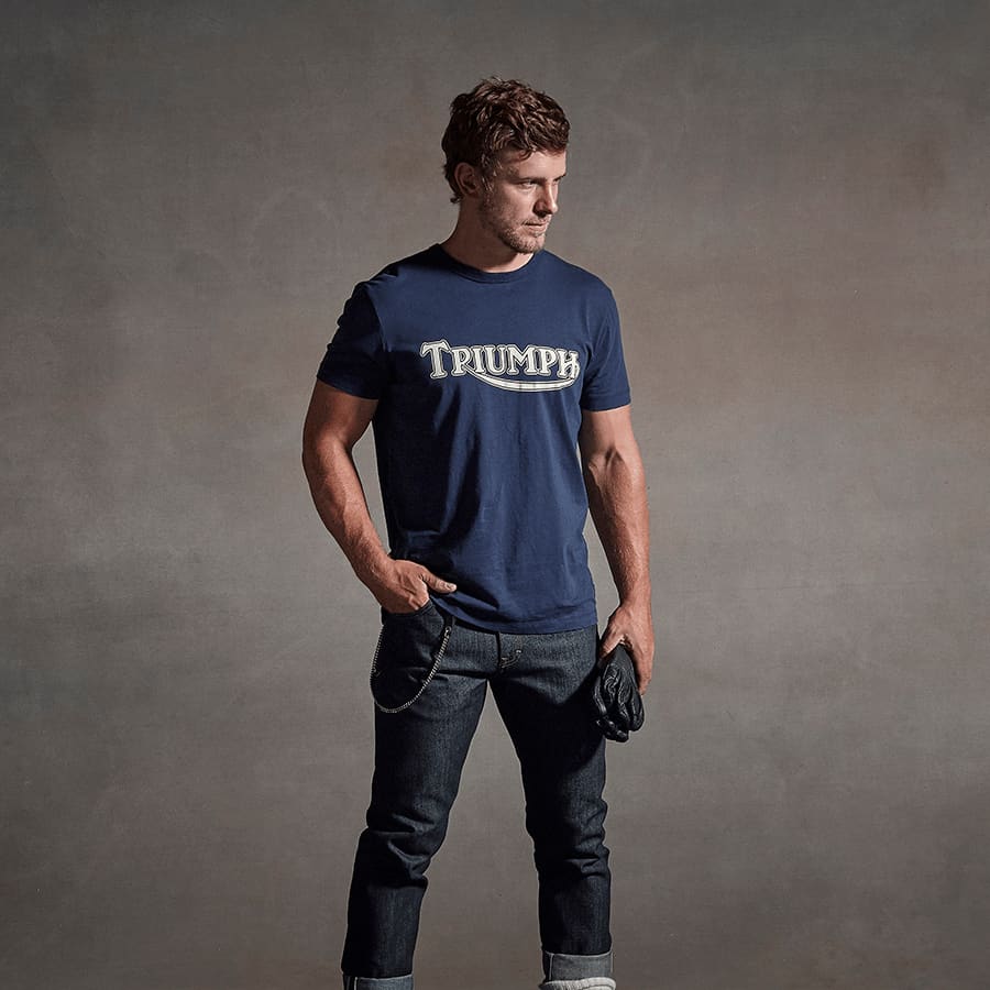 Fork Seal Heritage Logo Tee in Indigo