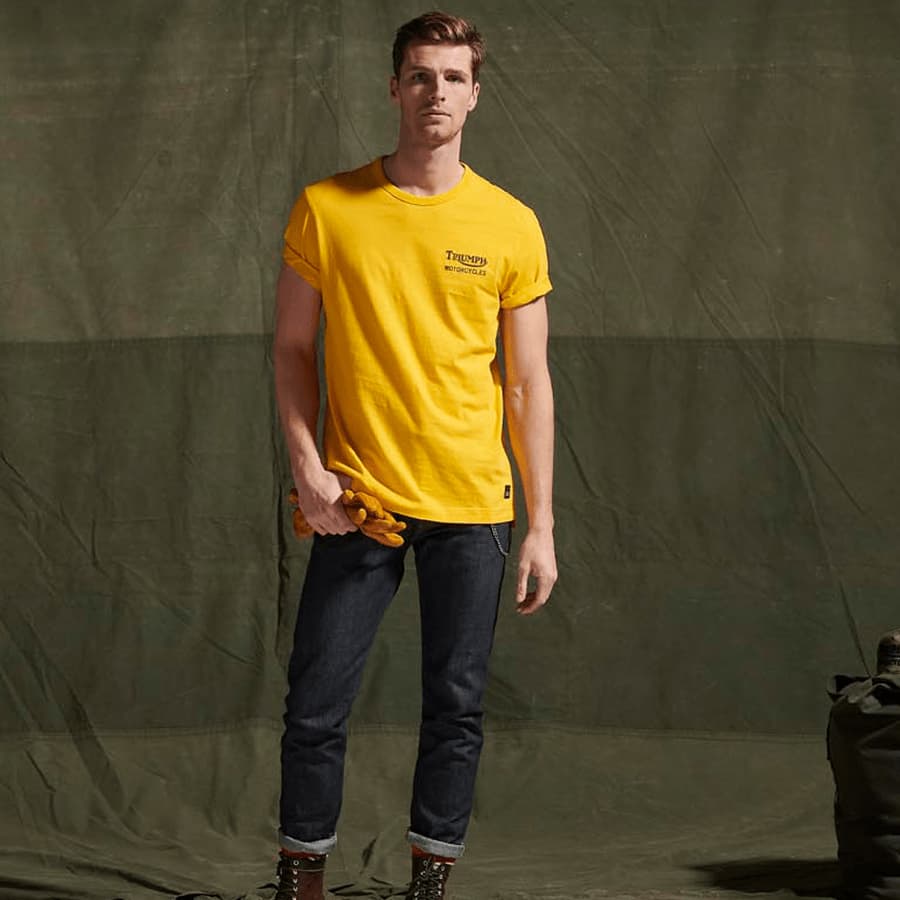 T-shirt imprimé dans le dos Adcote doré patiné