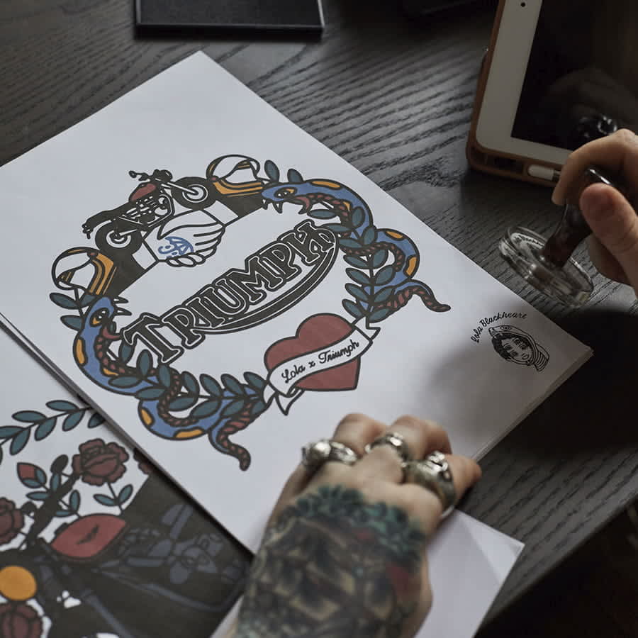 Lola x Triumph Tee in Bone