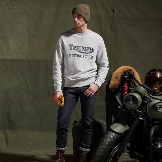 Radial Crew Sweatshirt in Grey