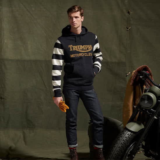 Oddstone Block Stripe Hoodie Black