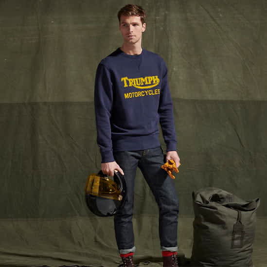 Radial Crew Sweatshirt in Indigo