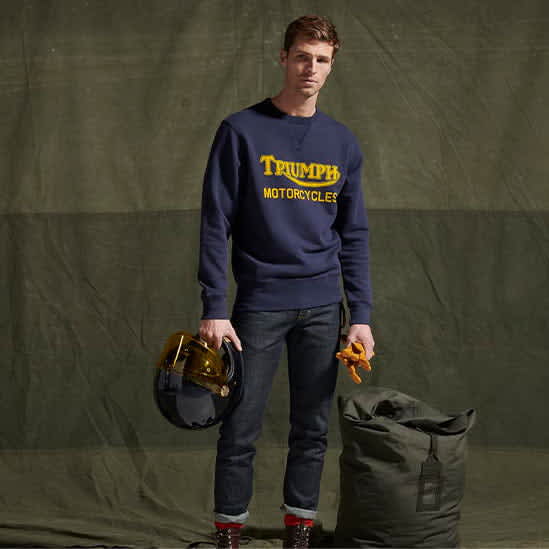Radial Crew Sweatshirt in Indigo