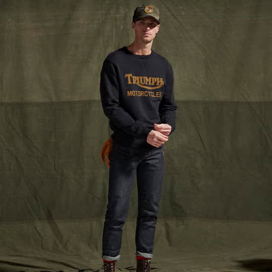 Radial Crew Sweatshirt in Black