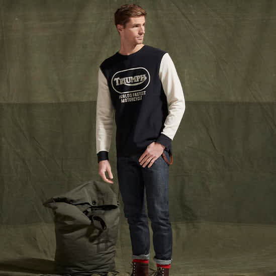 Fastest Waffle Long Sleeve Tee in Black and Bone