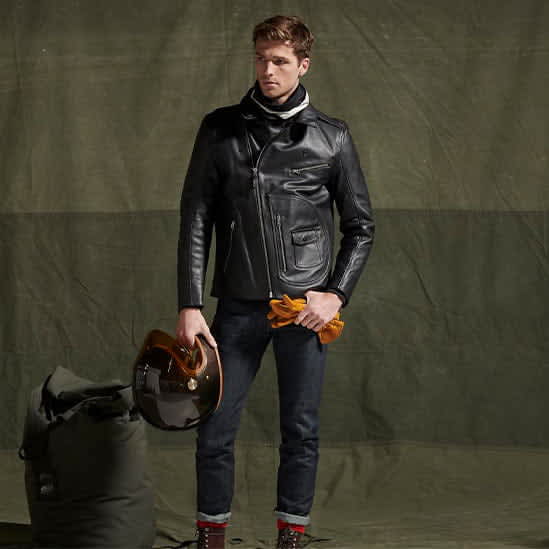 Deacon Classic D Pocket Leather Jacket Black