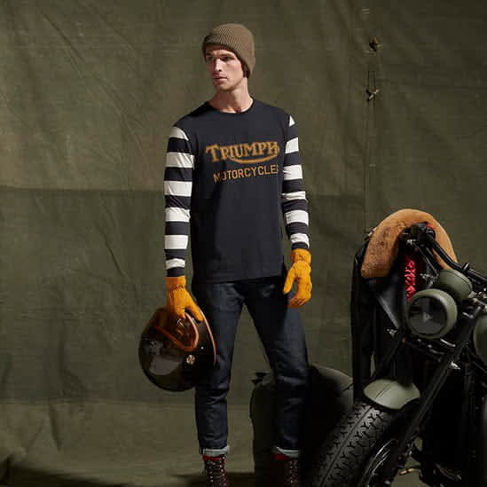 Ignition Coil Stripe Long Sleeve Tee in Black
