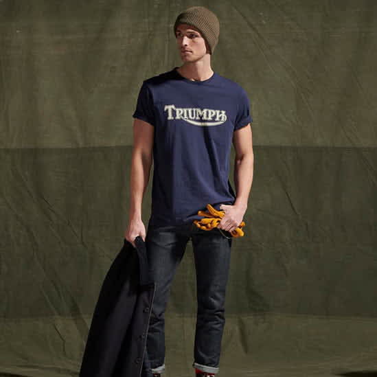Fork Seal Heritage Logo Tee in Indigo