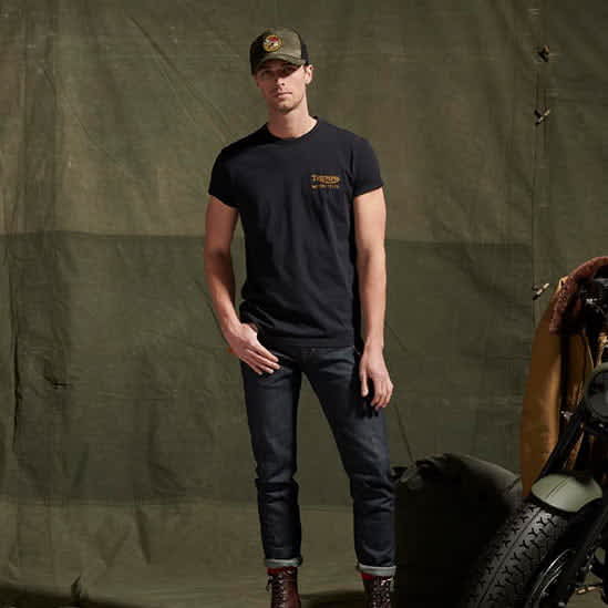 Adcote Back Print Tee in Black