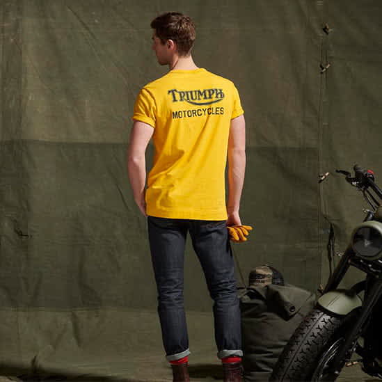 T-shirt imprimé dans le dos Adcote doré patiné