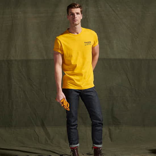 T-shirt imprimé dans le dos Adcote doré patiné