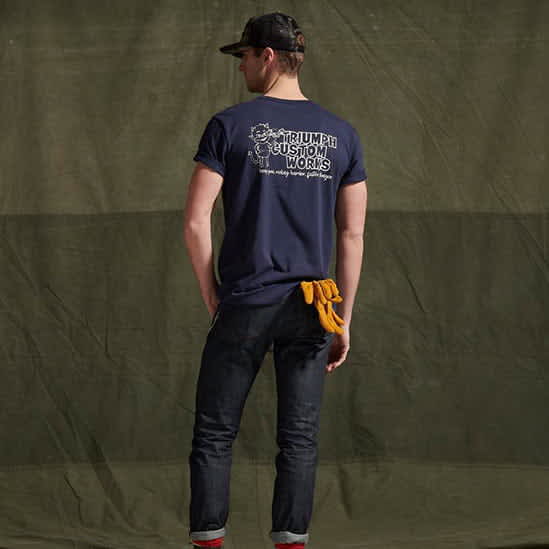 Custom Works Tee in Indigo