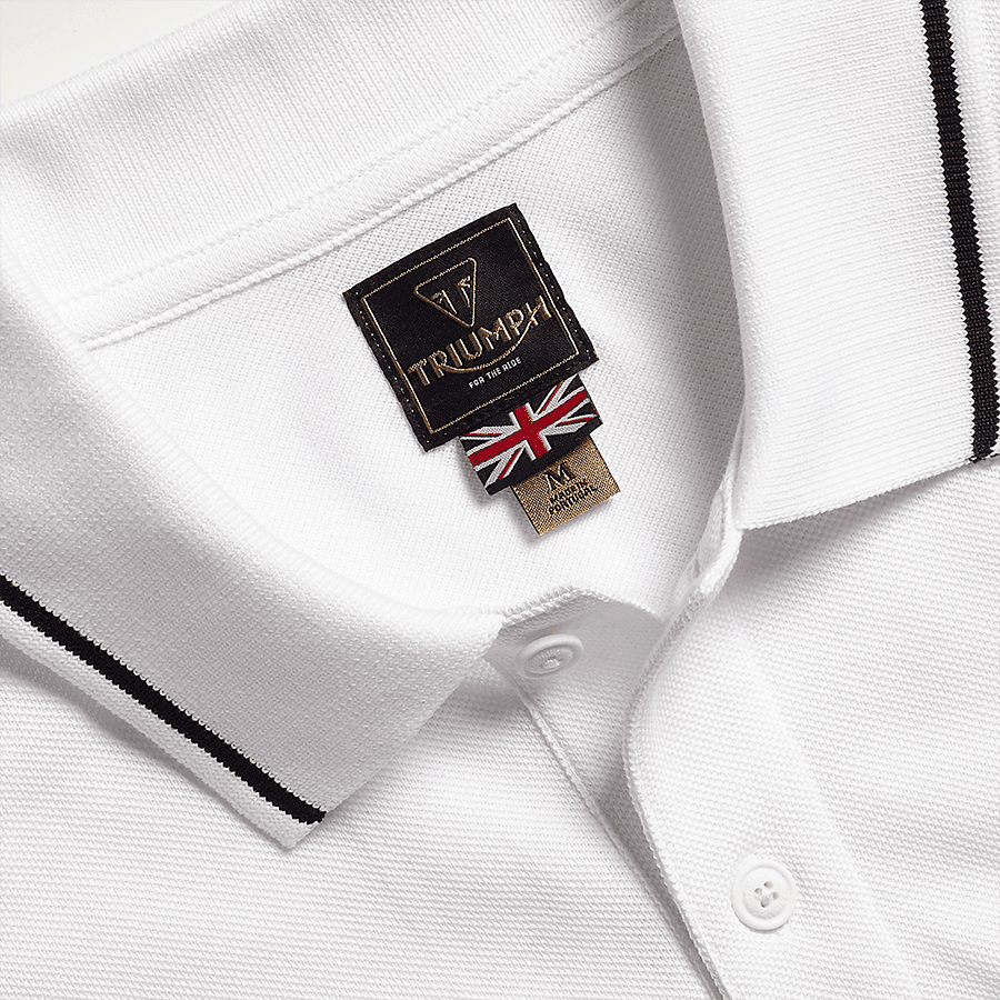 Lustleigh Woven Label Polo Shirt White