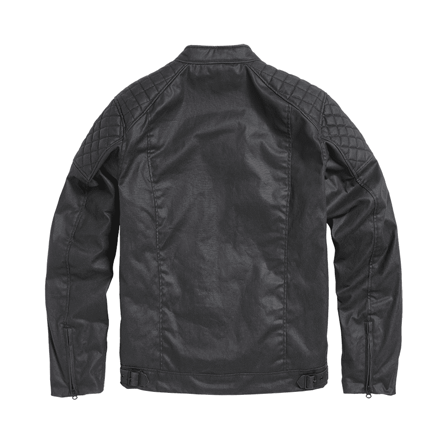 Kirk Waxed Cotton Biker Jacket Black
