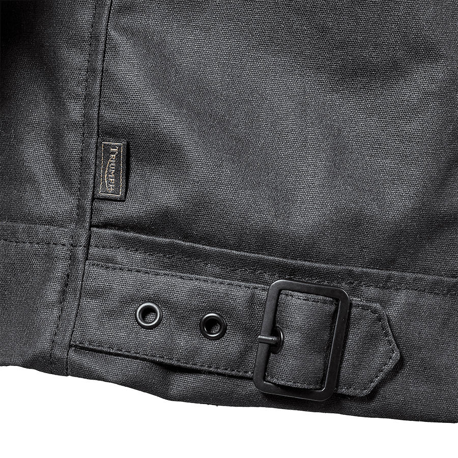 Kirk Waxed Cotton Biker Jacket Black