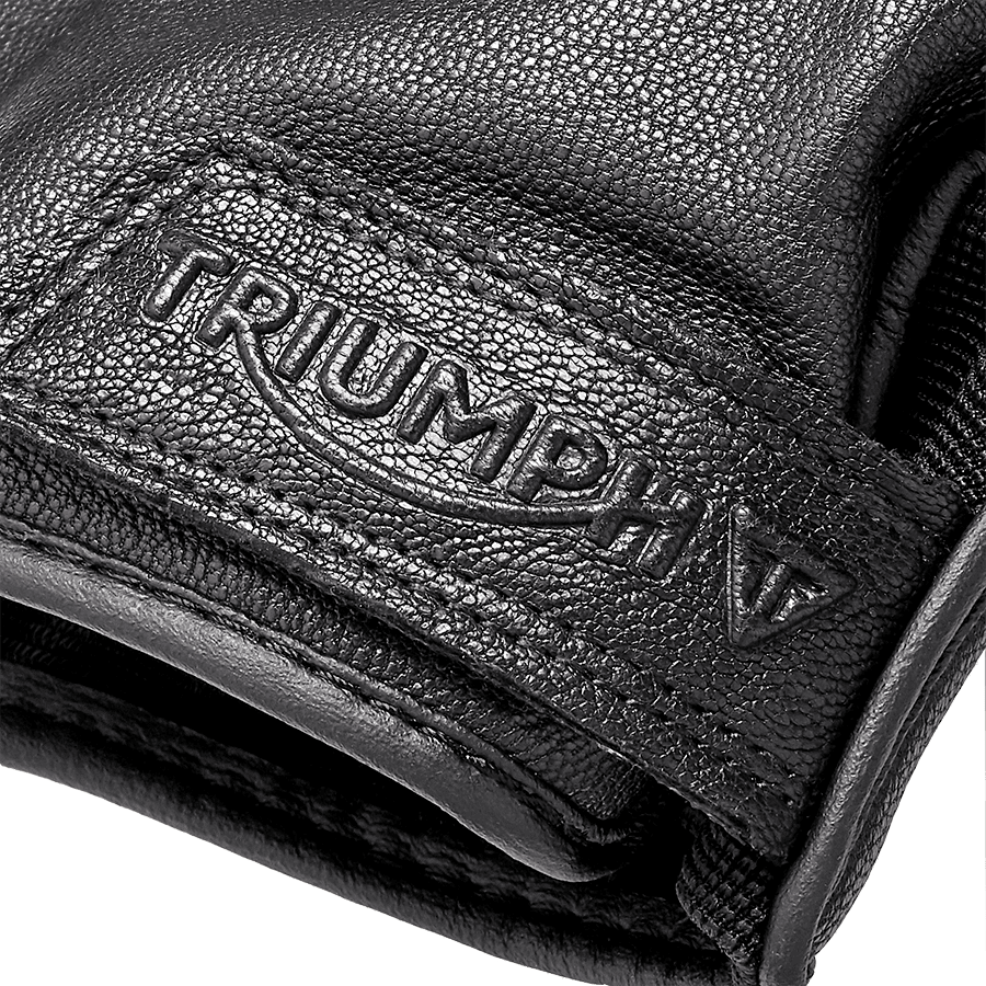 Brookes Black Leather Motorcycle Gloves