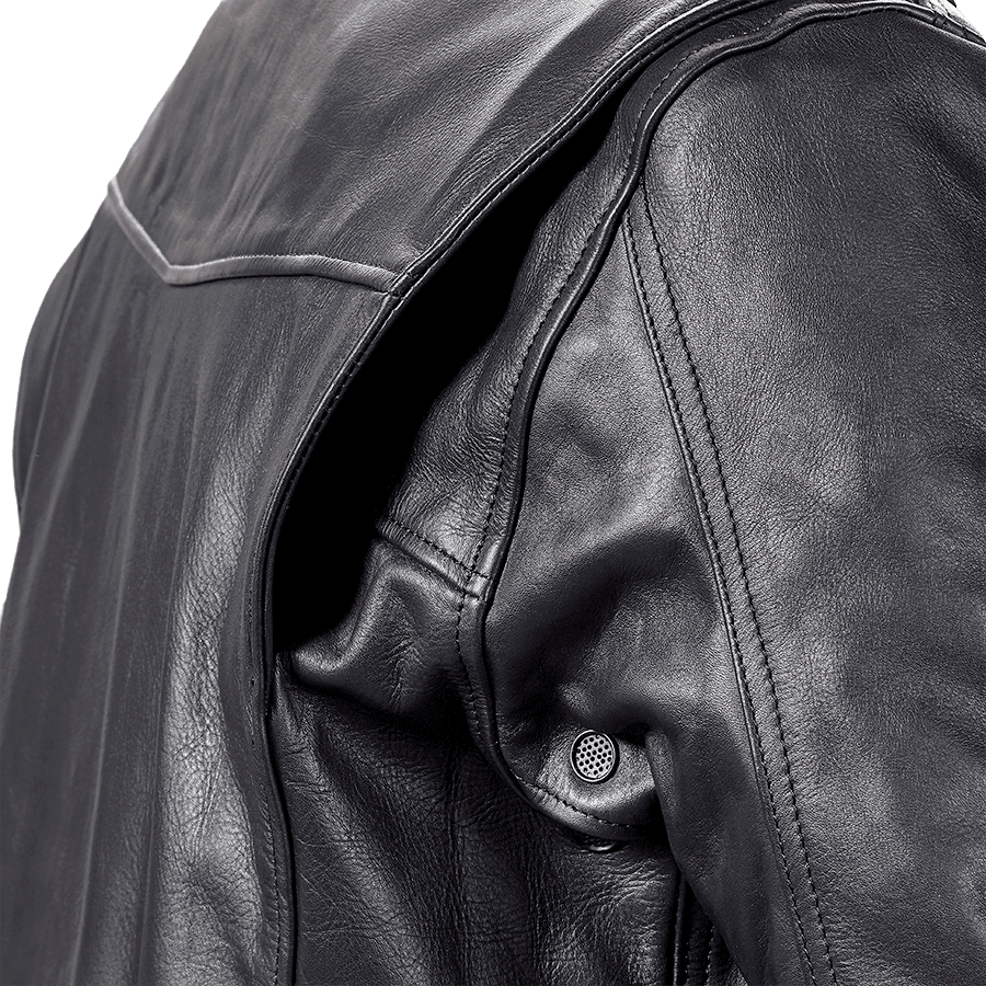 Vance Black Leather Motorcycle Jacket