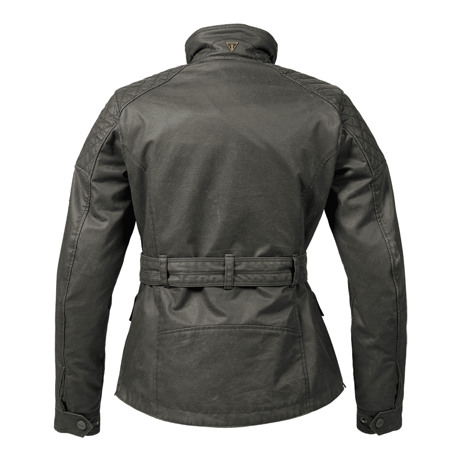 Beck Womens Motorcycle Jacket in Khaki