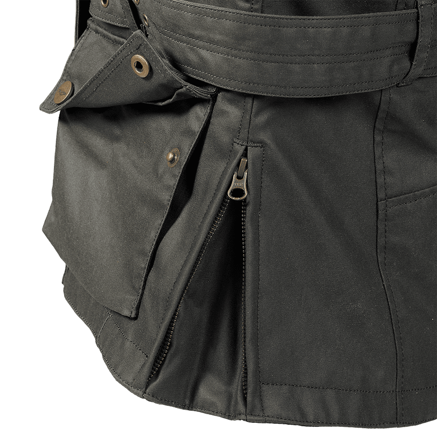 Beck Womens Motorcycle Jacket in Khaki