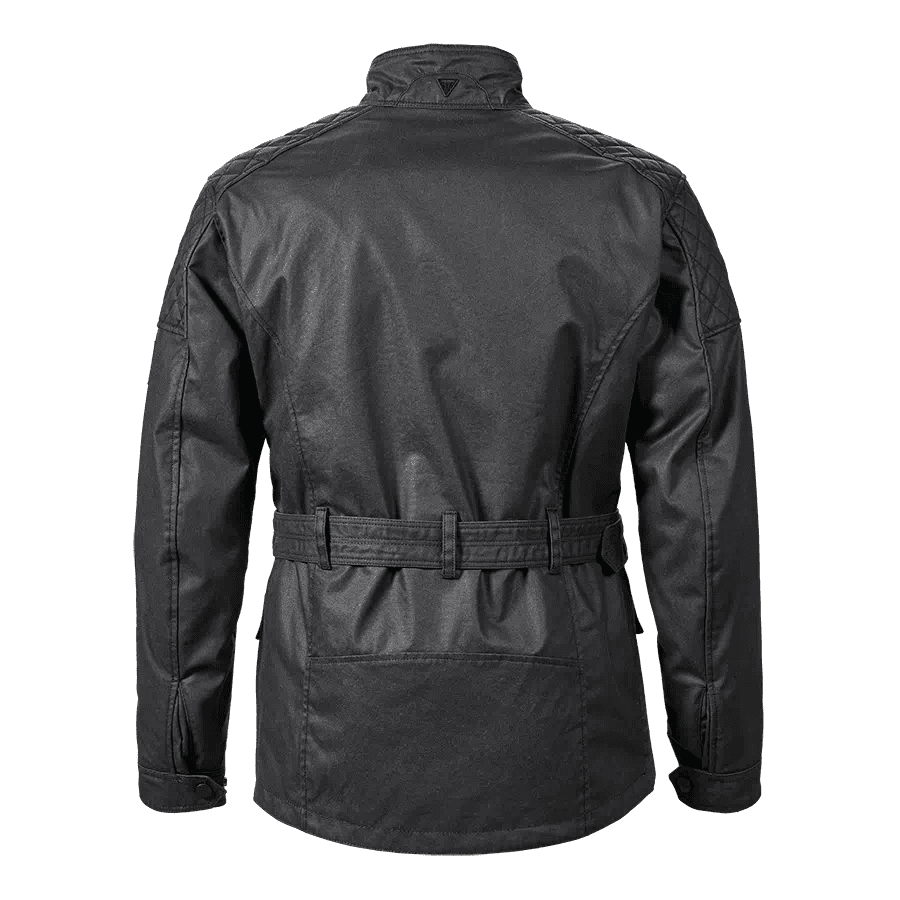 Beck 2 Wax Cotton Motorcycle Jacket in Black