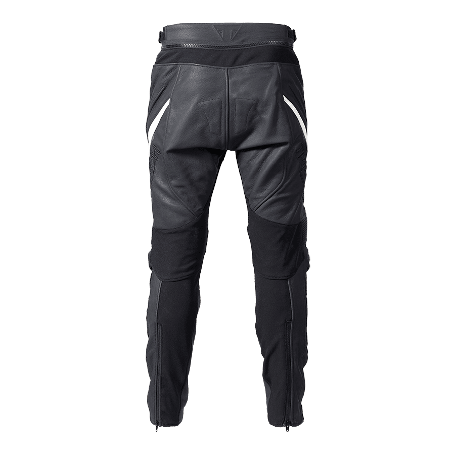 Triple Motorradhose aus Leder, Schwarz