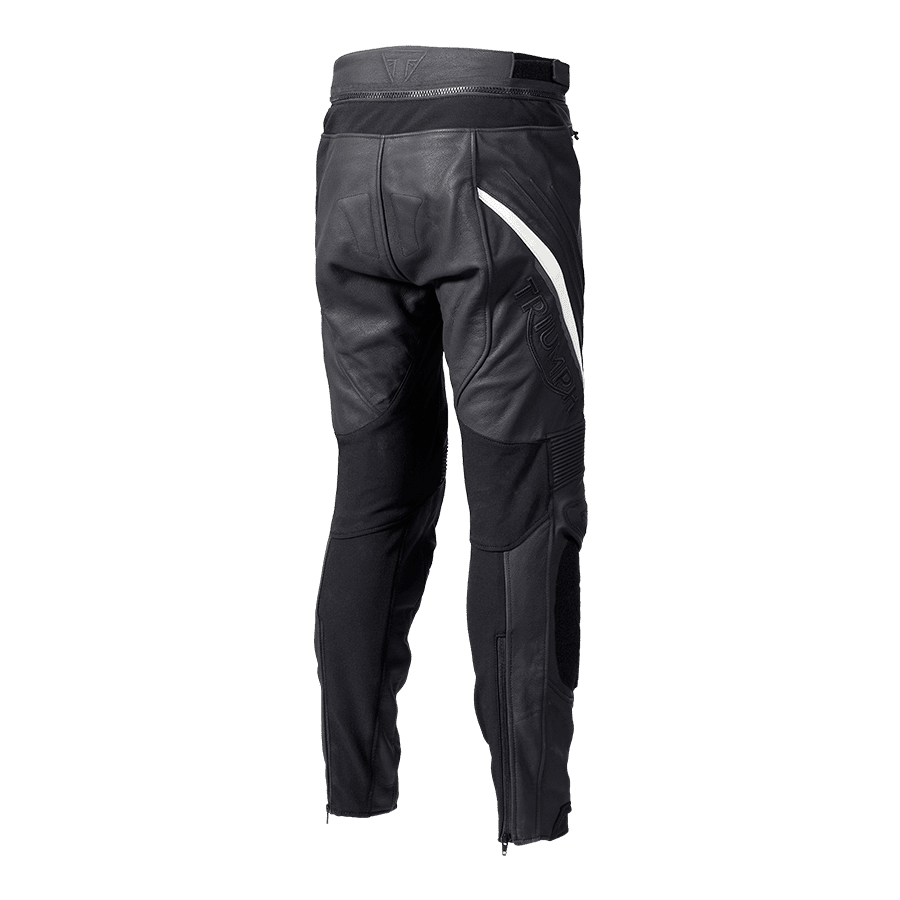 Triple Motorradhose aus Leder, Schwarz