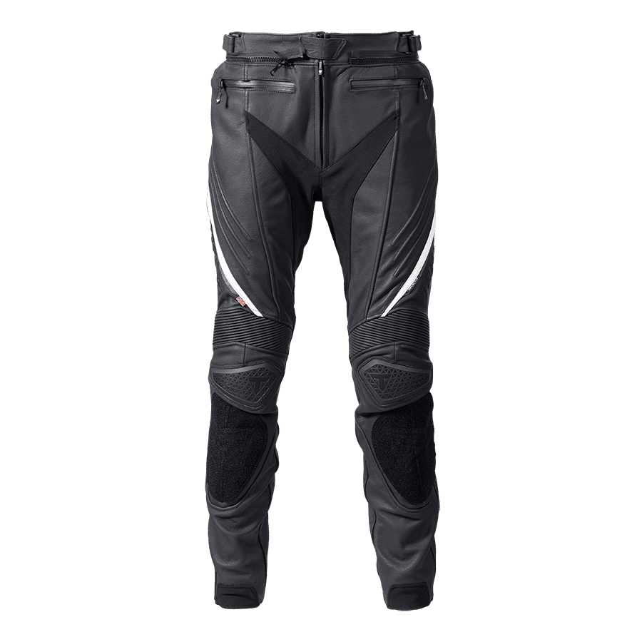 Triple Motorradhose aus Leder, Schwarz