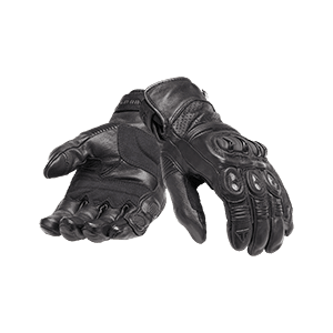 Brookes Black Leather Motorcycle Gloves