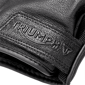 Brookes Black Leather Motorcycle Gloves