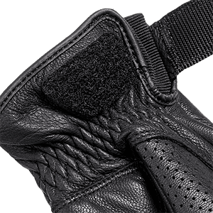 Banner Black Leather Motorcycle Gloves