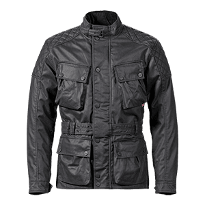Beck 2 Wax Cotton Motorcycle Jacket in Black