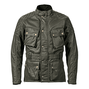 Beck 2 Wax Cotton Motorcycle Jacket in Khaki
