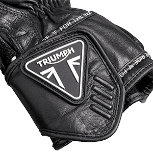 Triple Black Leather Motorcycle Gloves