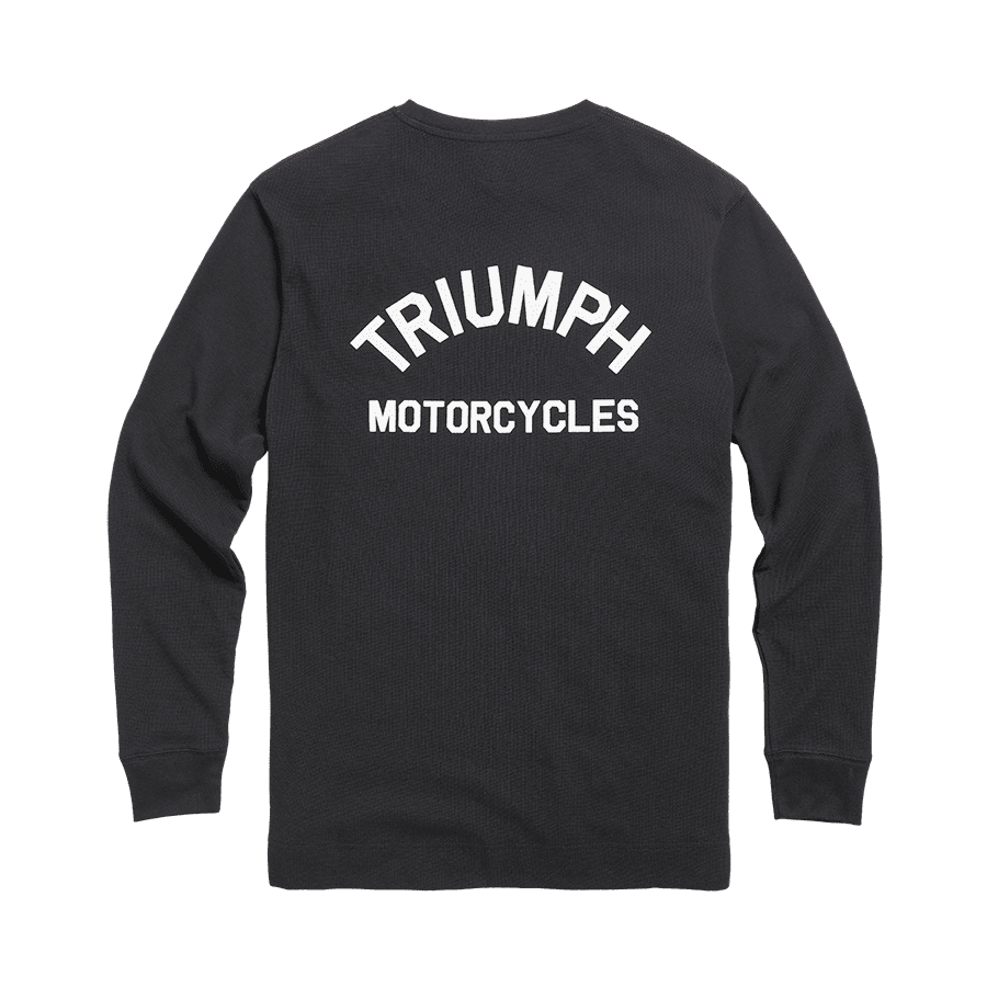 Dean Long Sleeve Waffle Tee Black