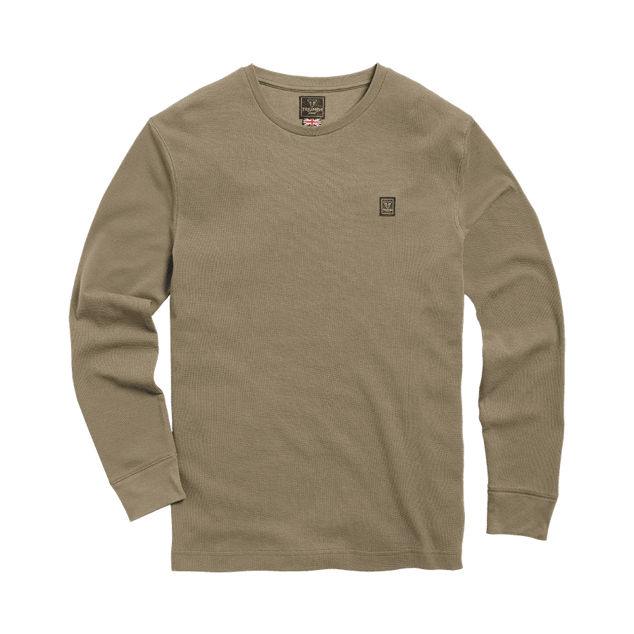 Dean Long Sleeve Waffle Tee Khaki