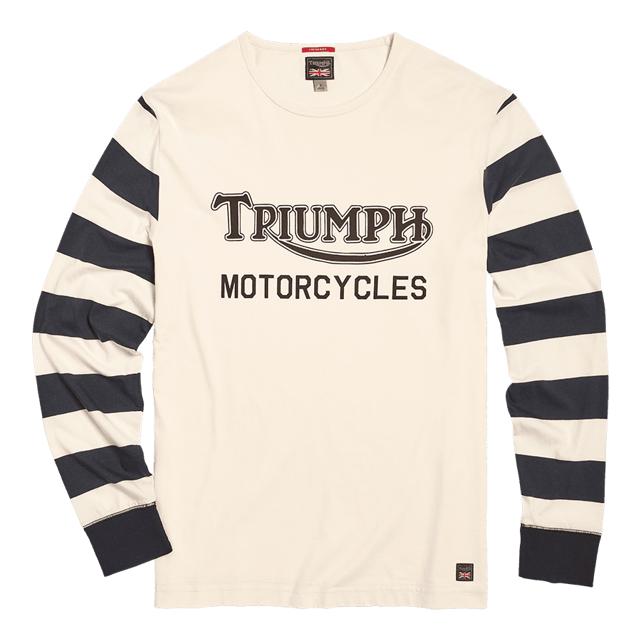 Ignition Coil Stripe Long Sleeve Tee in Bone