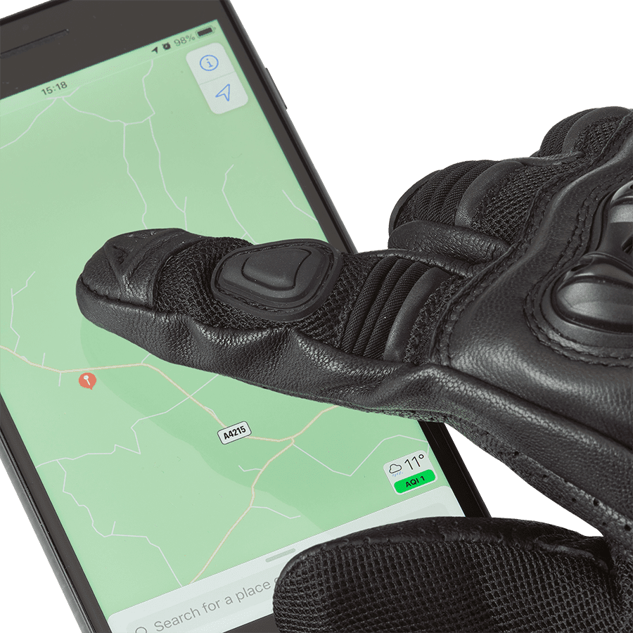 Pitsford Perforated Leather Gloves Black