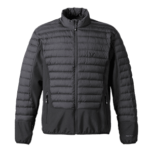 Triumph Motorcycle Adventure Clothing Hybrid Jacket Black Front Flat Shot
