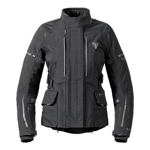 Triumph Motorcycle Adventure Clothing Lynwood GTX Jacket Black Front Flat Shot