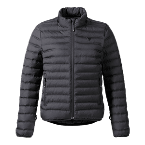 Triumph Motorcycle Adventure Clothing Womens Down Jacket Black Front Flat Shot
