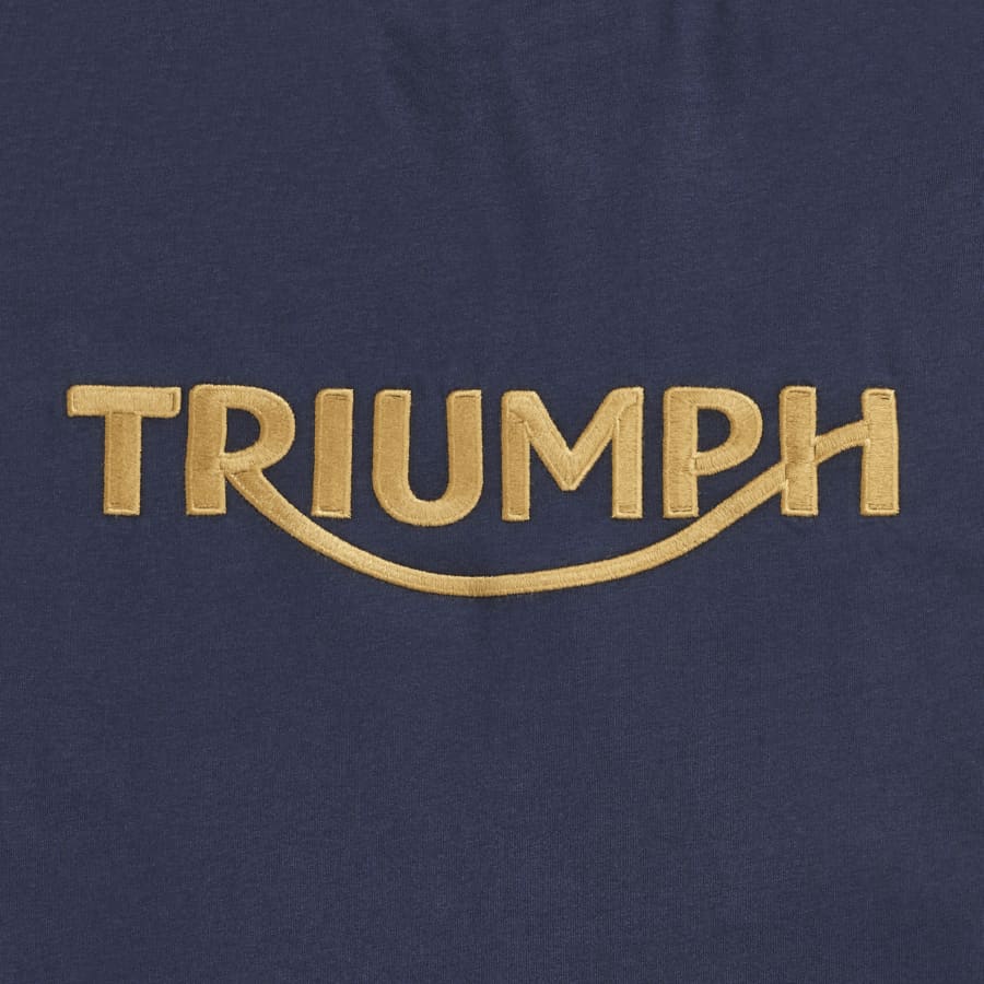 Bamburgh Embroidered Logo Tee in Navy