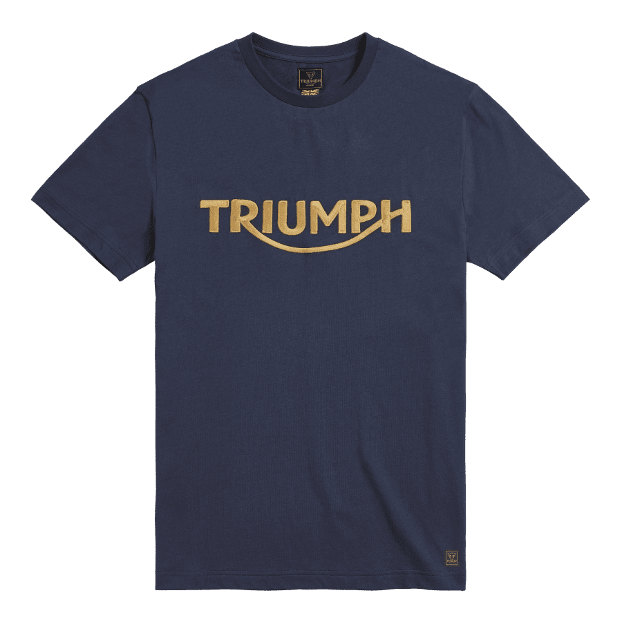 Bamburgh Embroidered Logo Tee in Navy