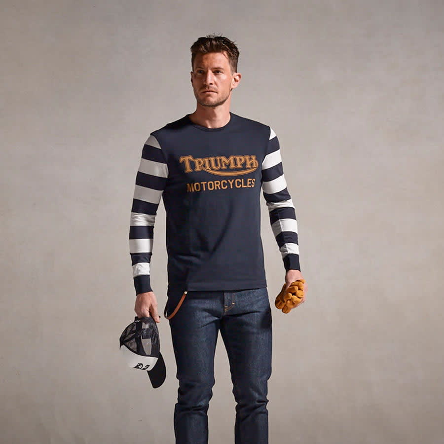 Ignition Coil Stripe Long Sleeve Tee in Black