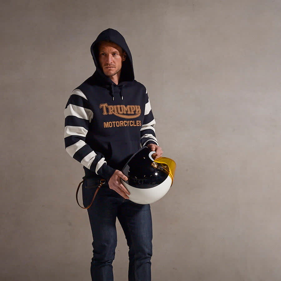 Oddstone Block Stripe Hoodie Black
