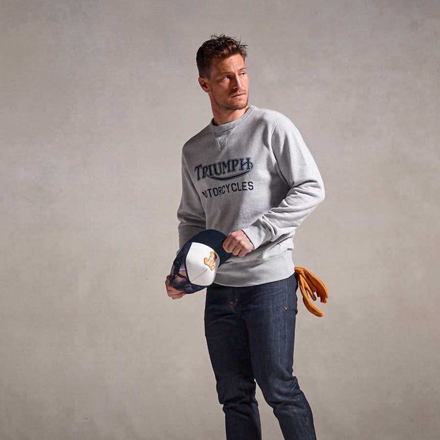 Radial Crew Sweatshirt in Grey