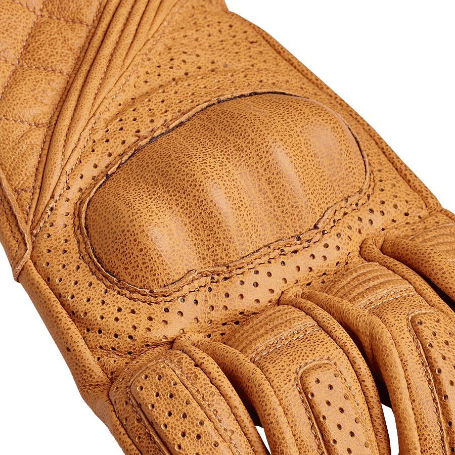 Harleston Lederhandschuhe mit Knöchelschutz in Gold