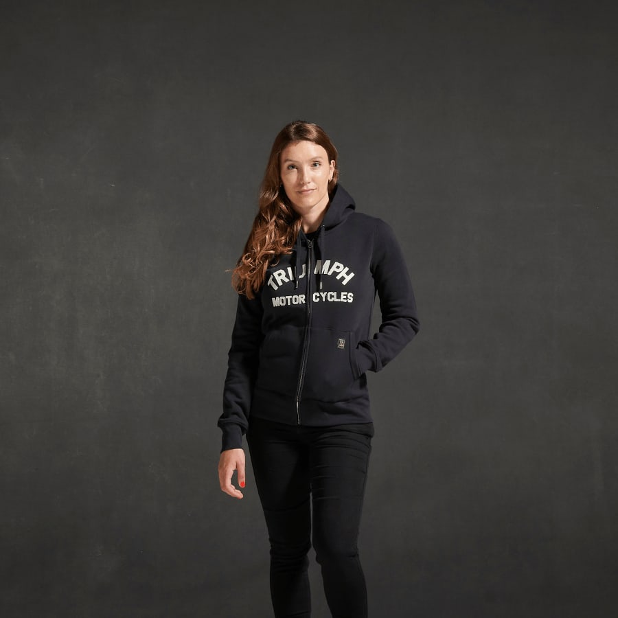 Lymm Womens Full-Zip Hoodie in Black