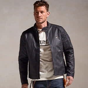 Kirk Waxed Cotton Biker Jacket Black